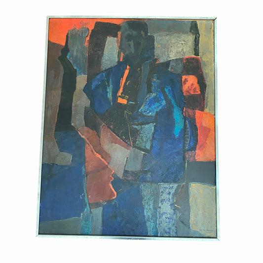 Original Abstract Oil Painting, Aimee Bourdieu, Mid 20th Century