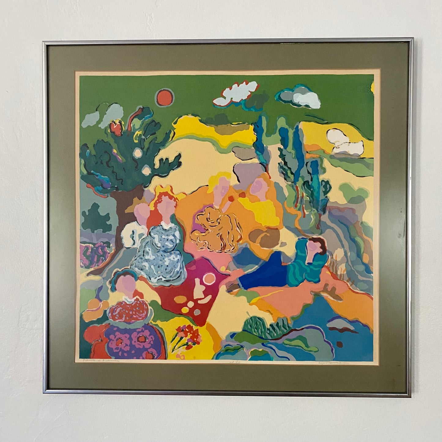 Lynn Larson Inlow "Landscape" print signed, edition 36, 1980's vintage