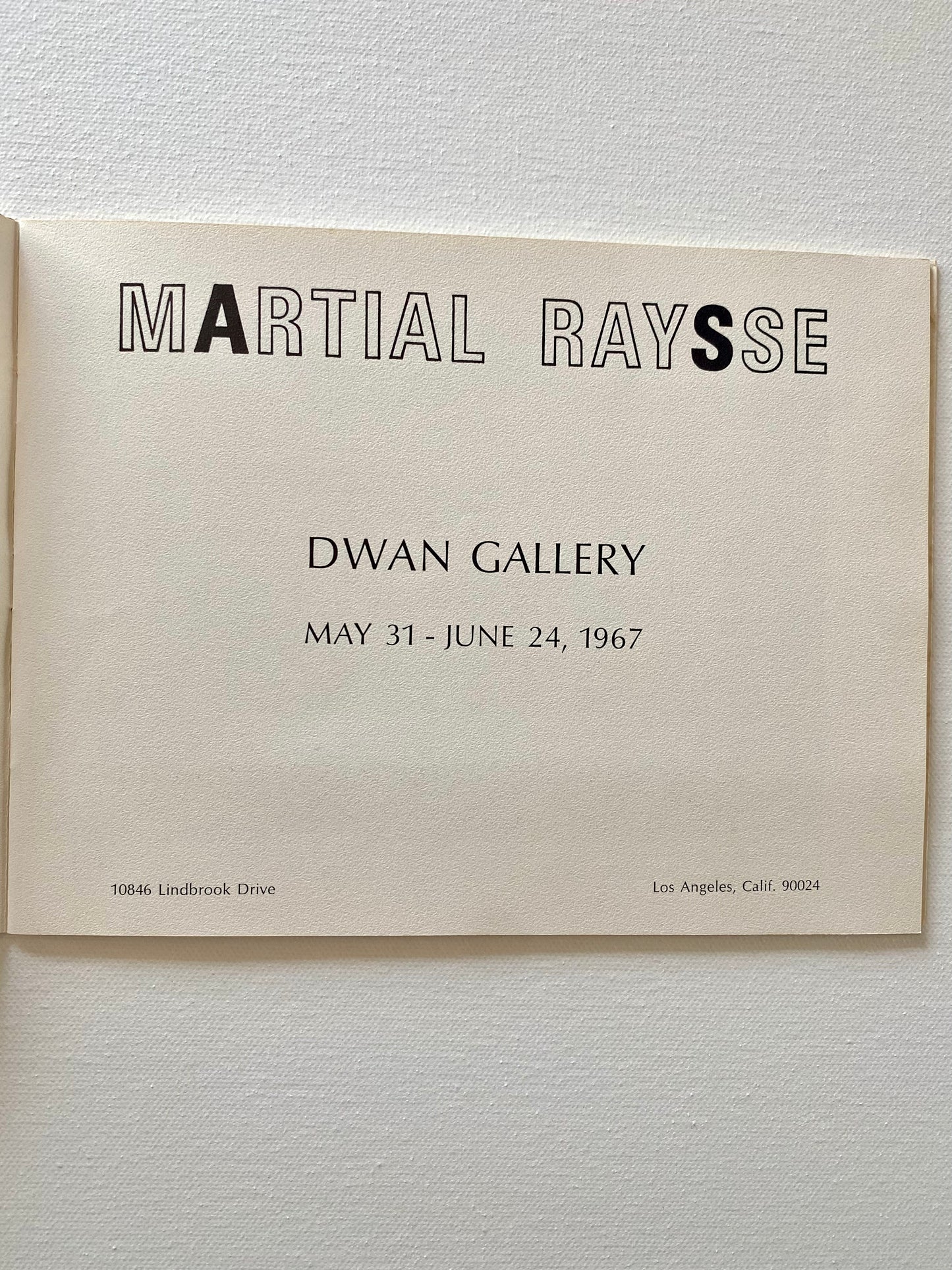 Martial Raysse Dwan Gallery 1967 Exhibition Catalog