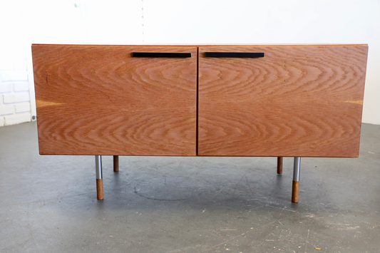 Danish Modern Oak Cabinet Sideboard by Ib Kofod Larsen for Faarup Mobelfabrik 1960’s