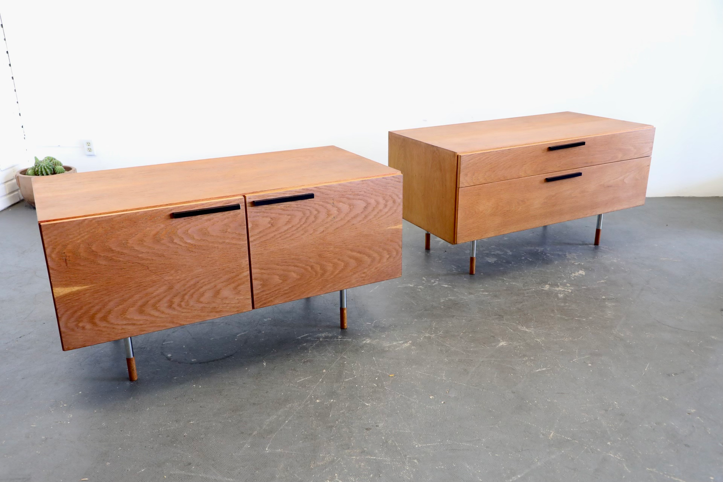 Danish Modern Oak Cabinet Sideboard by Ib Kofod Larsen for Faarup Mobelfabrik 1960’s