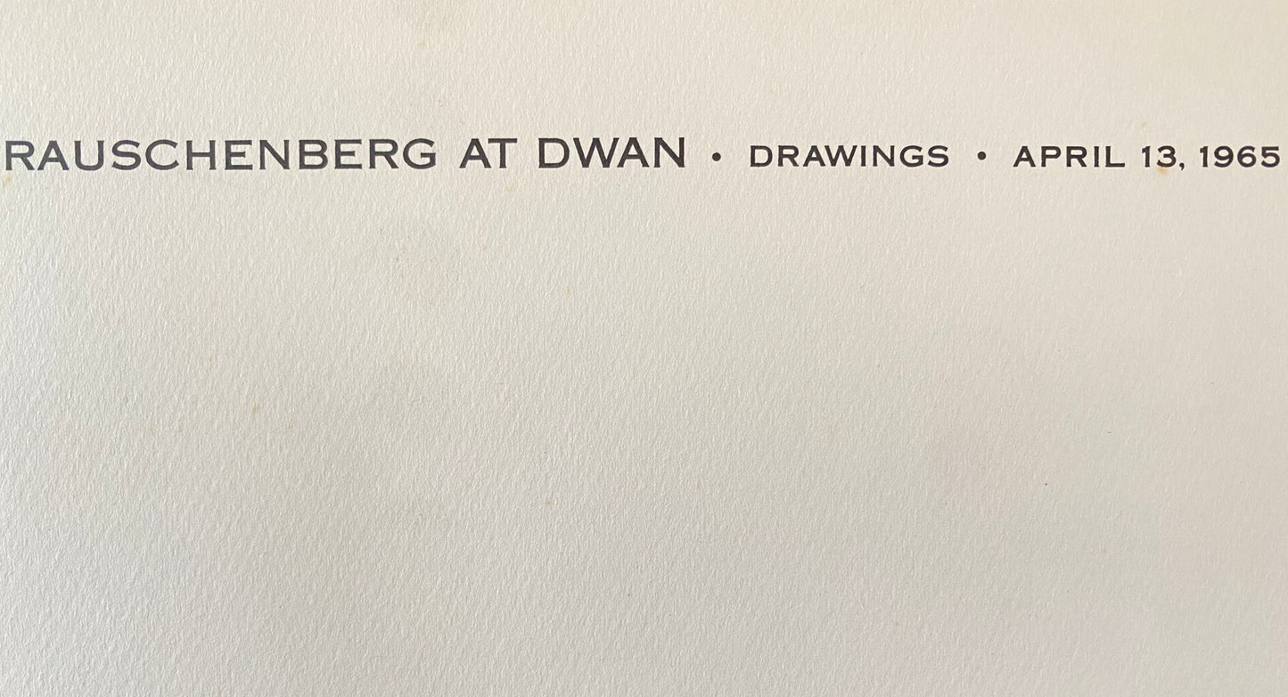 Rauschenberg At Dwan: Drawings Dwan Gallery Exhibition Announcement