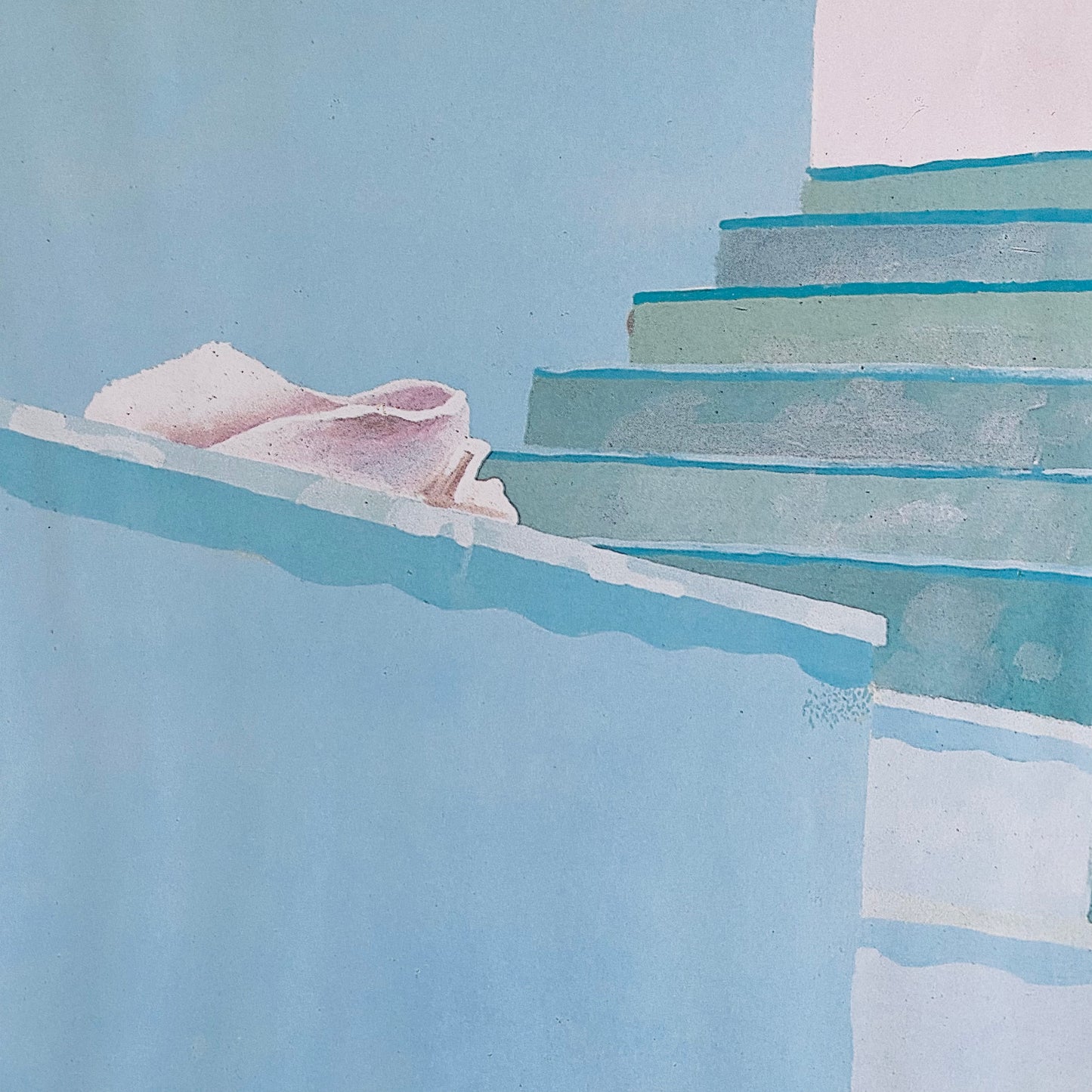 David Hockney Vintage 1976 Lithograph Print Framed Pop Art Denmark Exhibition Poster " Pool & Steps. Le Nid Du Duc " 1971