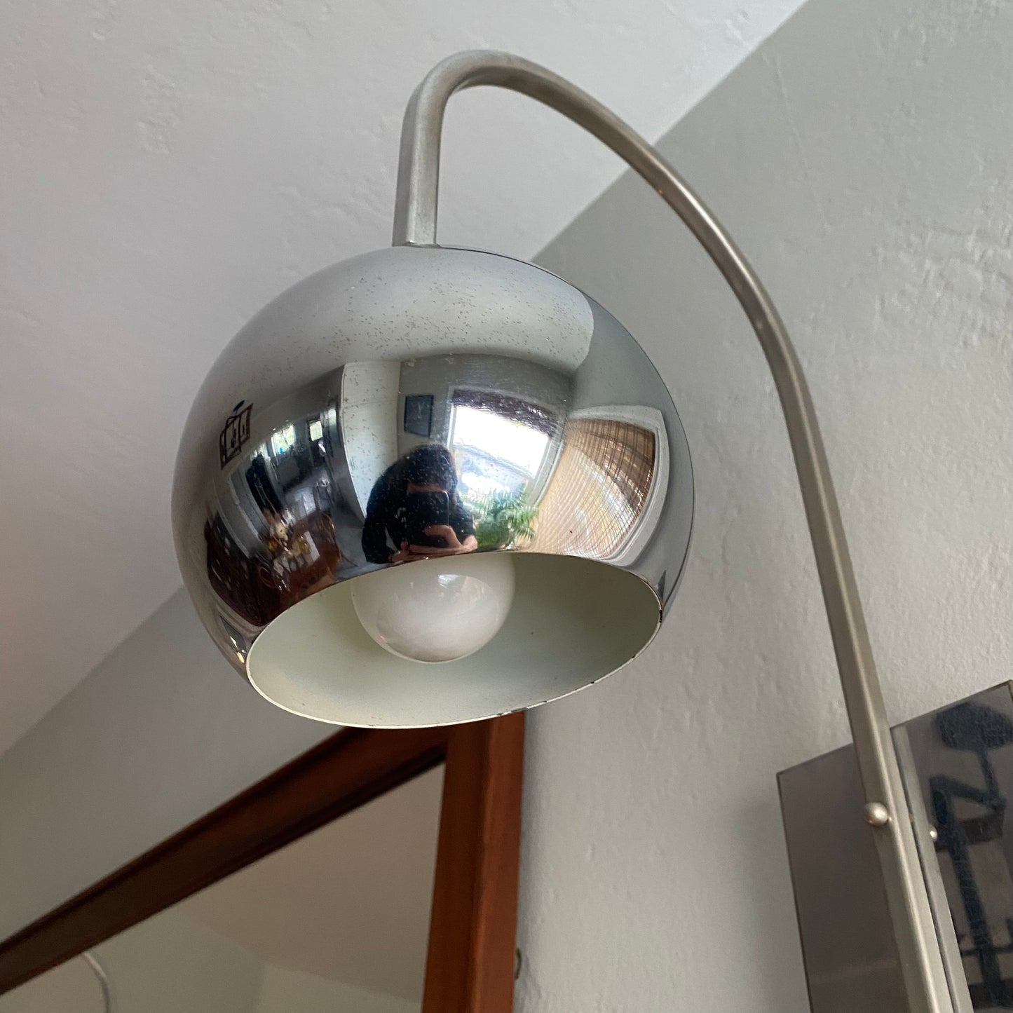 MCM Italian Chrome Ball Wall Lamps PAIR OF TWO