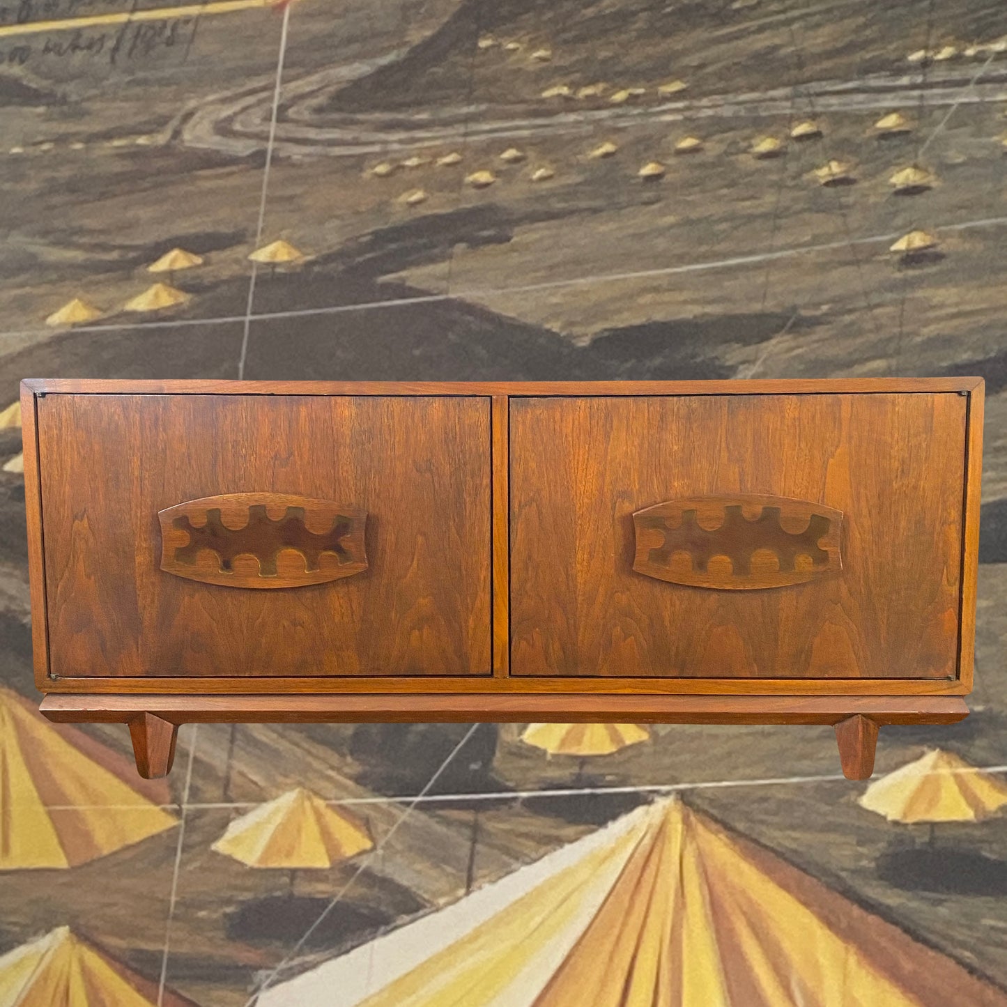 MCM Cal Mode Credenza with Inlay Handles Circa 1960’s